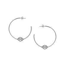 Medium Silver Tone Hoop Earrings