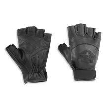 Women's Bar & Shield Fingerless Leather Glove