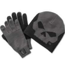 Willie G Skull Beanie and Glove Gift Set