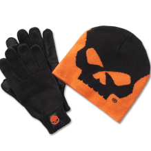 Willie G Skull Beanie and Glove Gift Set