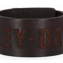 H-D Text Leather Cuff