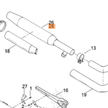 MUFFLER, CHROME FRONT, CAT, HD