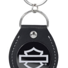 Key Chain - Fob Style Gray Silhouette on Black Viny