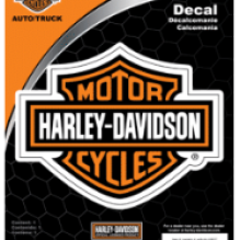 Decal - Orange/White Bar & Shield Vinyl Adhesive 6