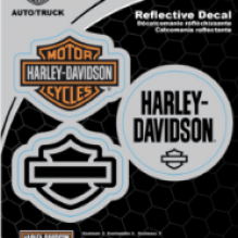 Decal - Reflective Orange Bar & Shield Text Logo Silhouette Assortment