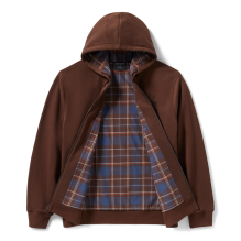  Plaid Lined Zip Hoodie