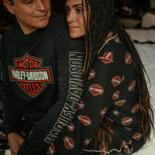 Pajama Set Bar & Shield Long Sleeve black