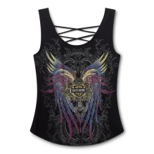 Bling H-D® Moto Wings Laced Back Tank