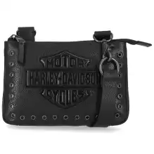EYELET HIP BAG BLACK