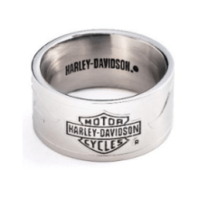 Bar and Shield Etched Flame Band Ring