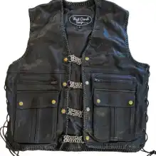 Skinnvest Chicago m/snøring