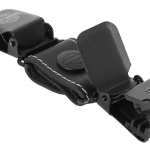 Etched Bar & Shield Logo Leather Boot Clips
