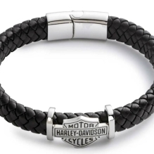Bar & Shield Braided Leather Cuff Bracelet