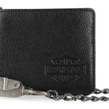 B&S Core Pebble Billfold With Chain Black