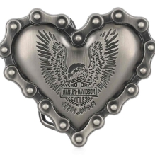 Chain Heart Up-Wing Eagle Belt Buckle