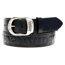 Slide Over Belt Black Leather