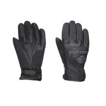 Bar & Shield Logo Leather & Mesh Gloves   