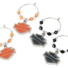 Silhouette Bar & Shield Wine Glass Charms
