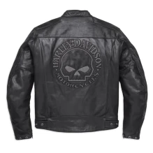 Reflective Skull Leather Jacket