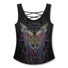 Bling H-D® Moto Wings Laced Back Tank